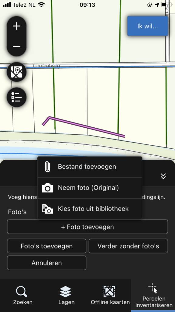 Voorbeeld GeoWeb Schouw-App op mobiel