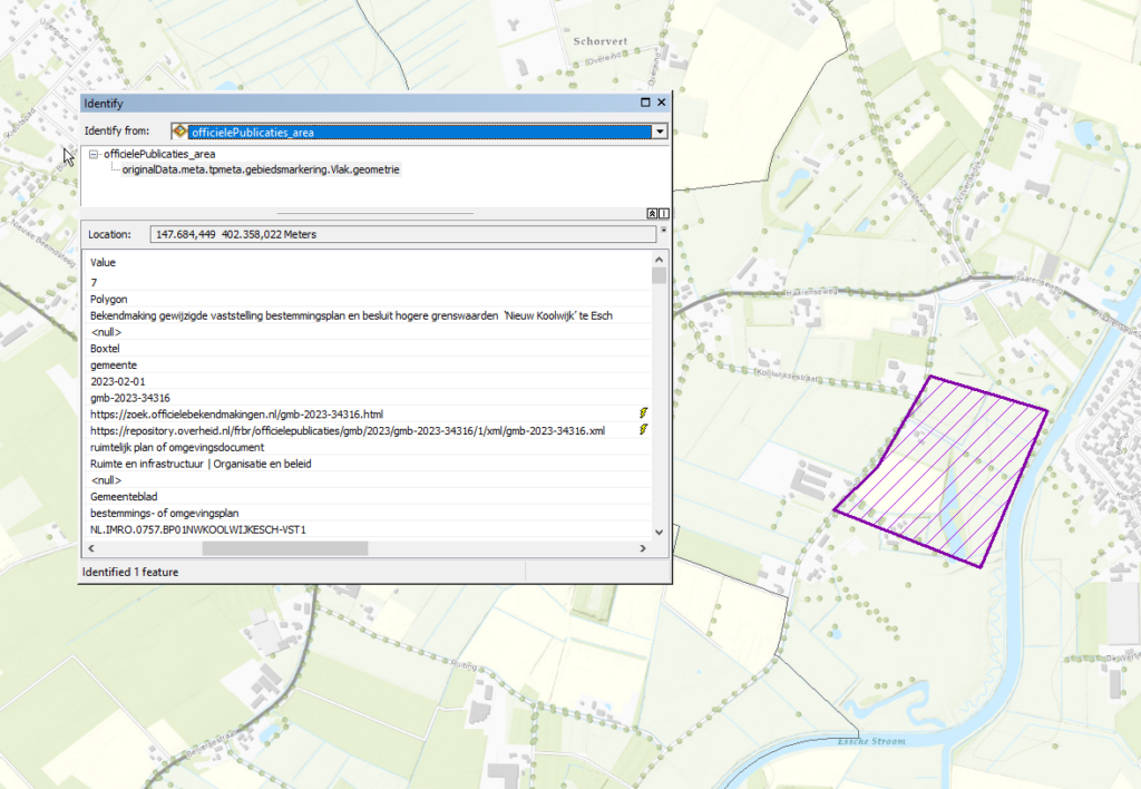 Screenshot van de nieuwe software, de mapservice op maat